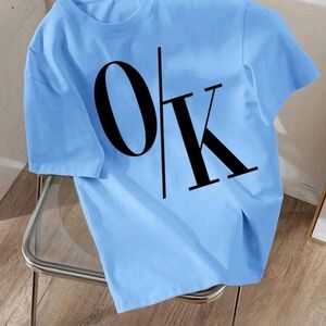 Oversized Tee Blue Graphic T-Shirt